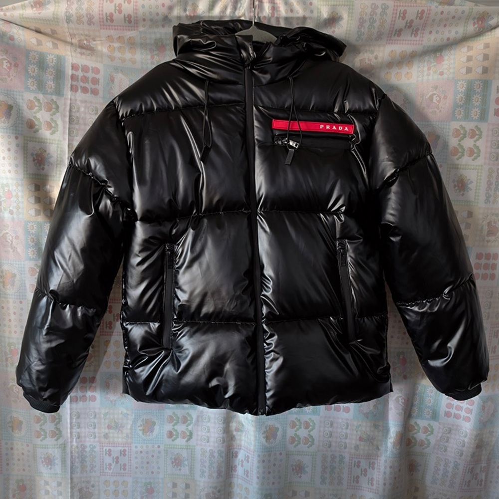 Prada Black Glossy Down Jacket
